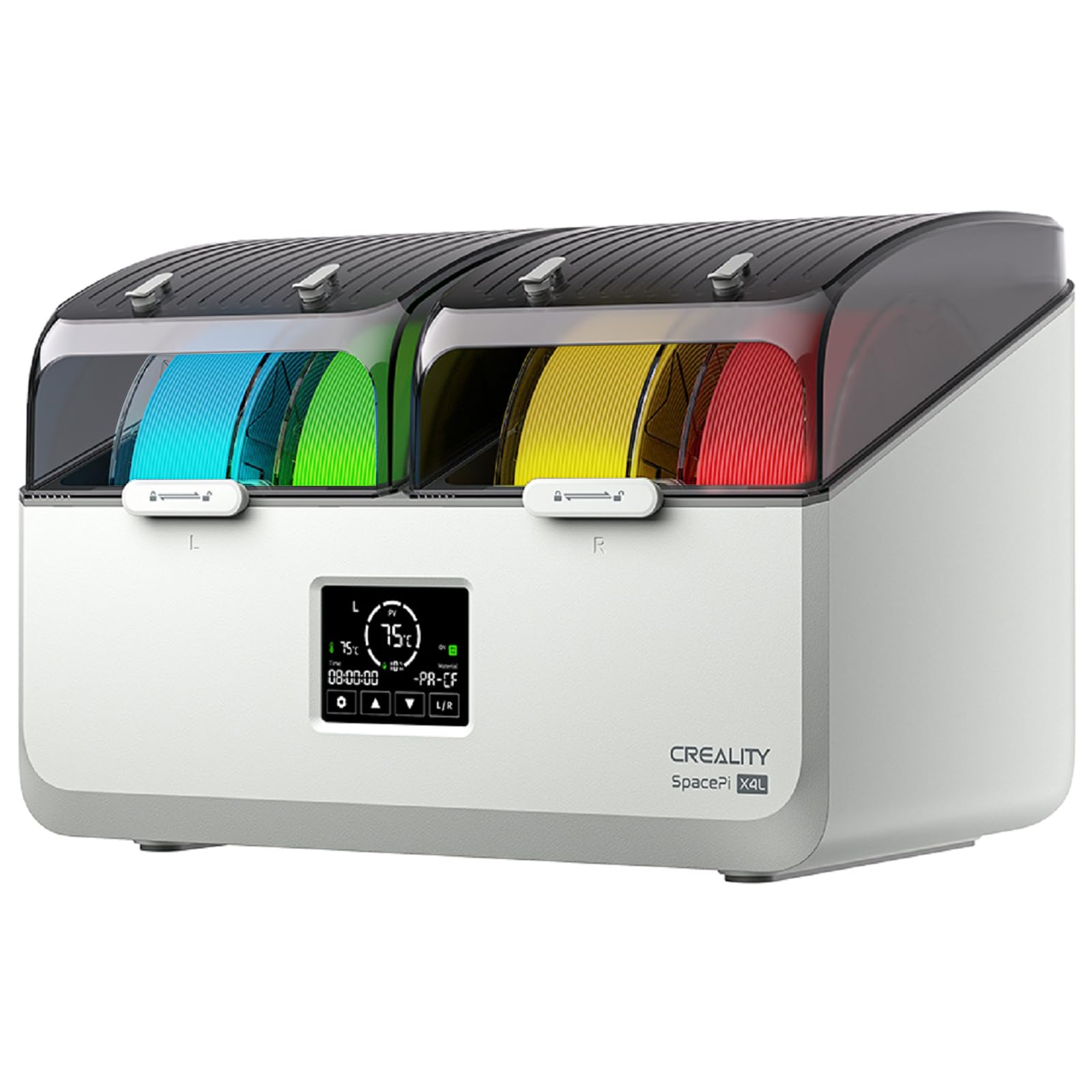 Creality Filament-Trocknungsbox für 4 Spulen, Space Pi X4L Filament-Aufbewahrungsbox, 200 W PTC-Heizung bis 75 °C, Schnelltrocknung dank zweier Heizkammern, für PLA, PETG, TPU und ABS