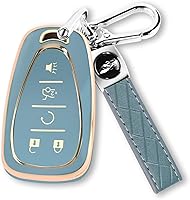 Vista 13 de QBUC Funda para llavero Chevy con llavero protector de TPU para Chevrolet Equinox Malibu Traverse Blazer Camaro Impala Cruze Volt Bolt Sonic Trax