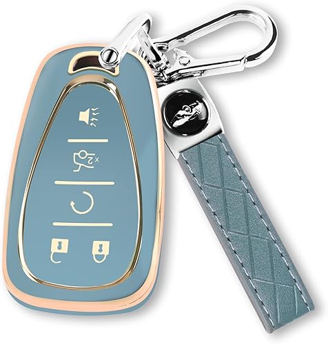 Miniatura 14 de QBUC Funda para llavero Chevy con llavero protector de TPU adecuado para Chevrolet Equinox Malibu Traverse Blazer Camaro Impala Cruze Volt Bolt Verde
