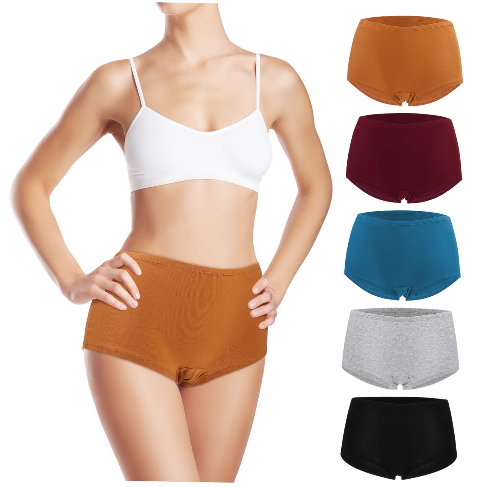 Bragas de Mujer de Algodón 5 Piezas Talla Xxl Cobertura Total