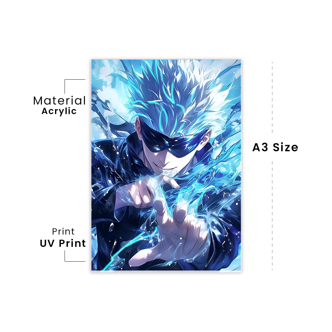 KLAYBOX Gojo Limitless Blue Energy UV Printed Acrylic Wall Art