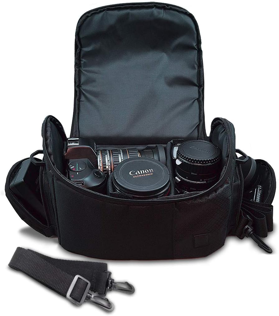 Deluxe Large Digital Camera/Video Padded Carrying Bag/Case for Nikon, Sony, Pentax, Olympus Panasonic, Samsung, and Canon DSLR Cameras