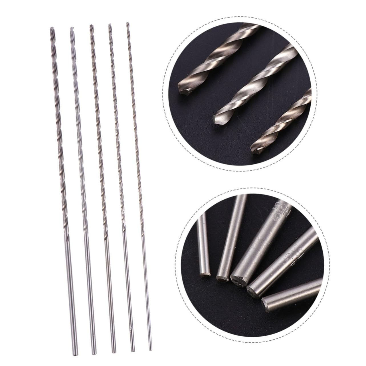 Lurrose 15pcs Extra Long Drill Bit Set for Metal High Speed Steel Drilling Bits Heavy Duty Clean Smooth for DIY and Professional Use