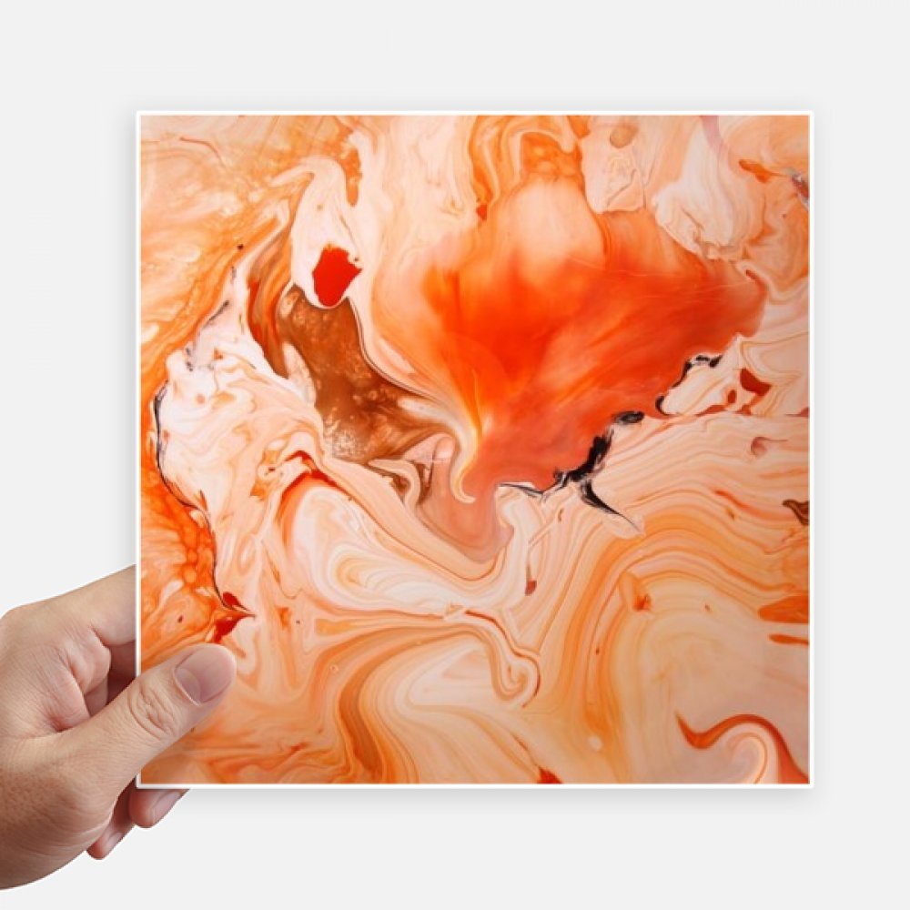 Autocollant de 20 cm marbre orange abstrait pour décorer une valise de voyage ou une moto