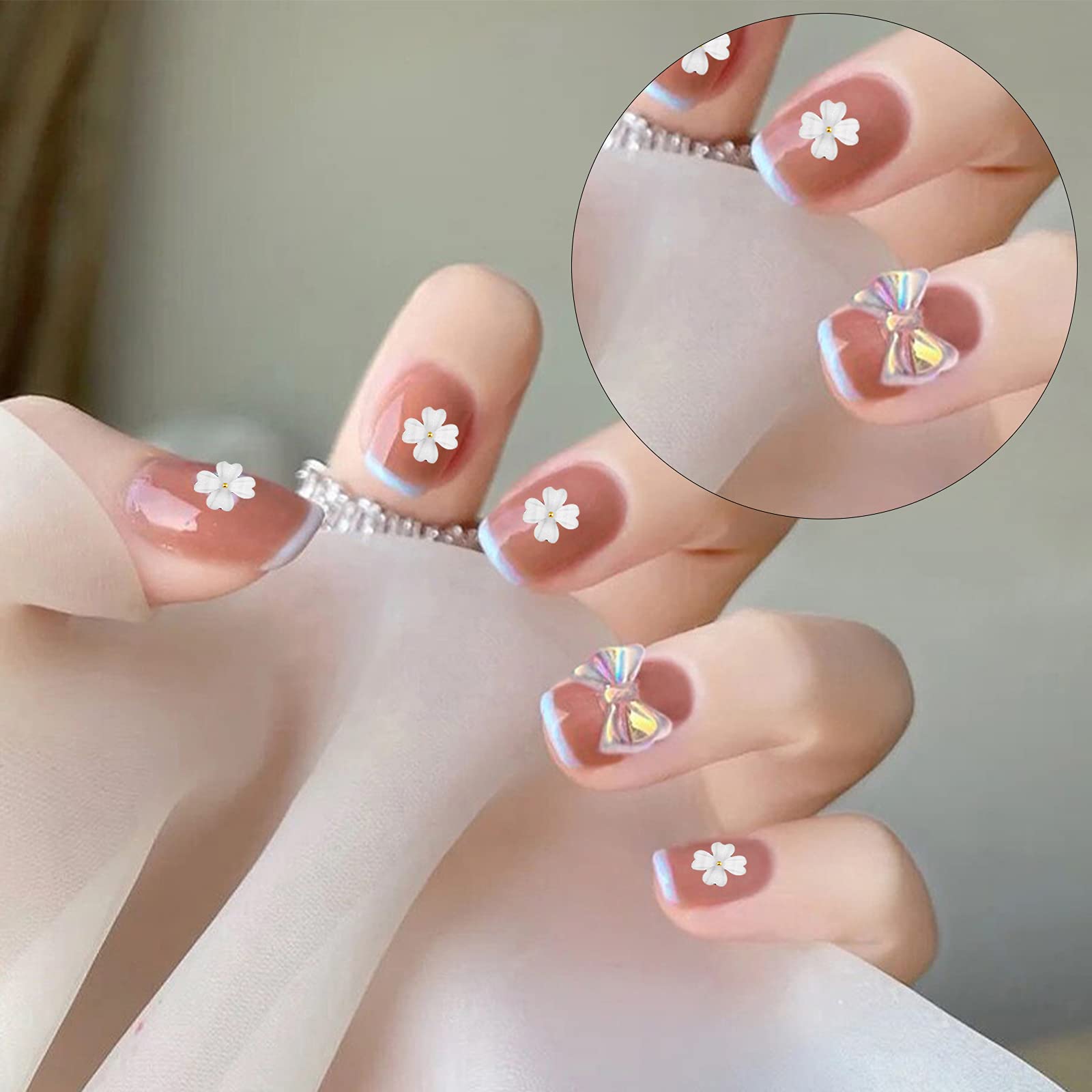 SAVITA 250 Stück 3D Acryl Schmetterling & Blumen Für Nail Art – 12 Größen, Bunt, Für DIY Nageldesign