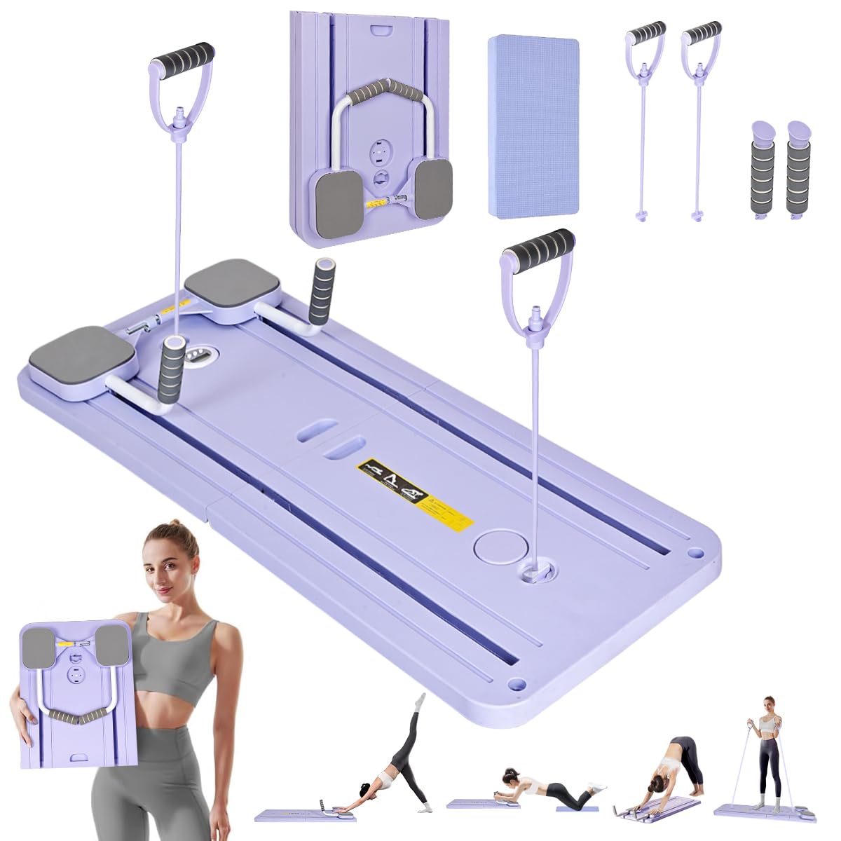 Portable Pilates Reformer Board - Upgraded Multi-Purpose 8 in 1 Foldable Home Pilates Equipment for Core/Back/Arm/Leg home workouts — image 1