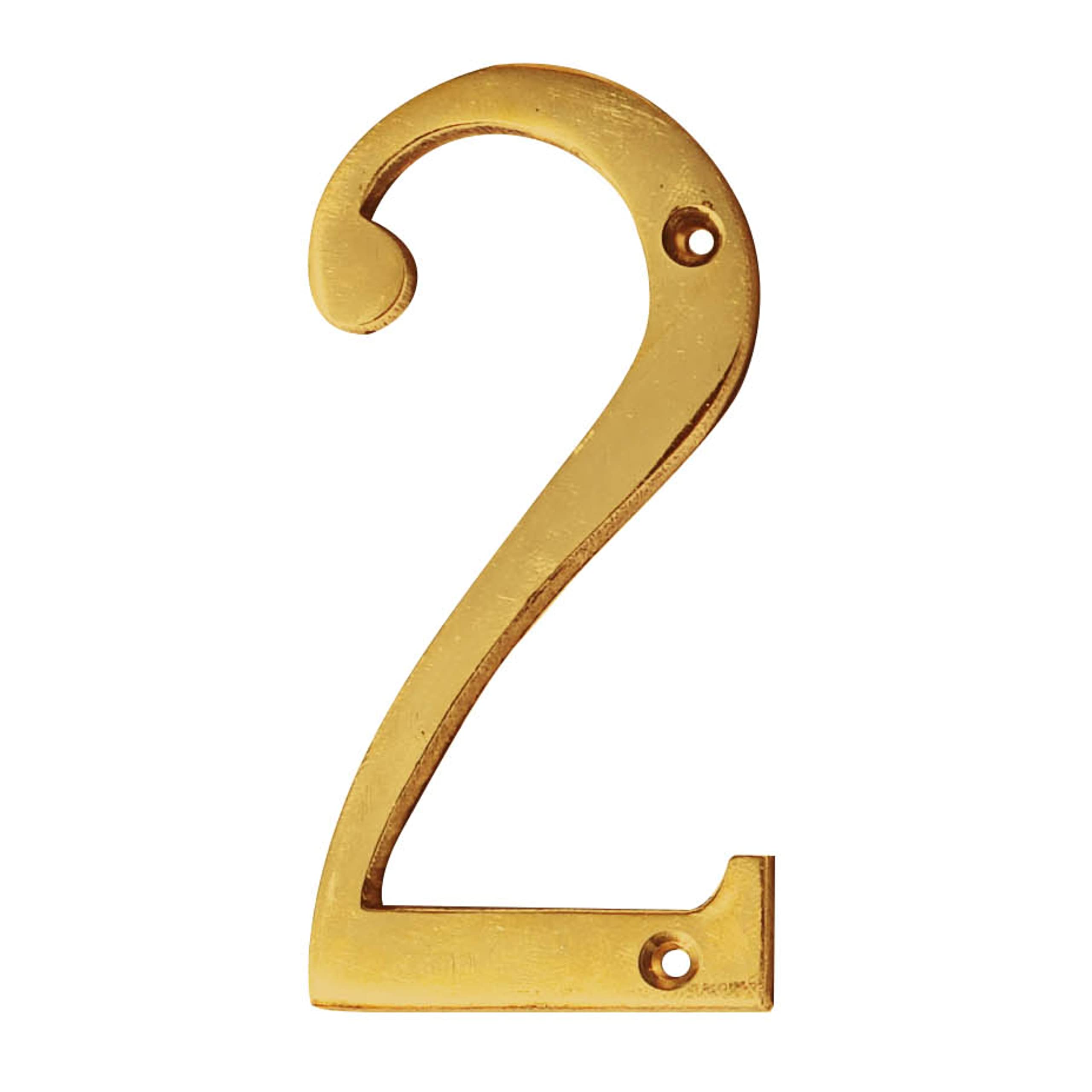 Pure Source India Brass House Hotel Door Number 4 Inch - No 2 (Two - 1 Piece)