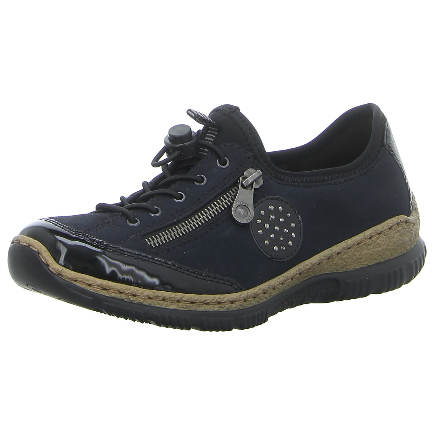 Rieker , Women’s Slip On Trainers, Blue (Schwarz/Pazifik/Baltik/Schwarz 01), UK (39 EU)