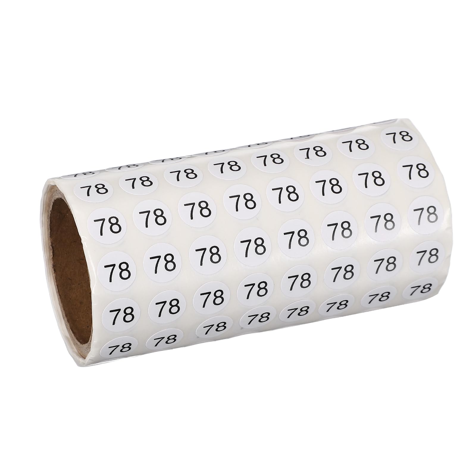 PATIKIL 1000pcs 0.4" Number Stickers, Mini Number 78 Sticker Numbers Labels Round Small Vinyl Self Adhesive Label Circle Decals 1 Roll Dots for Photo Album Poster Organize Inventory, Black