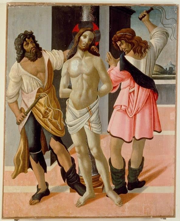 Lienzo de la Flagelación de Cristo de Botticelli para inspirar paz en tu zona de meditación