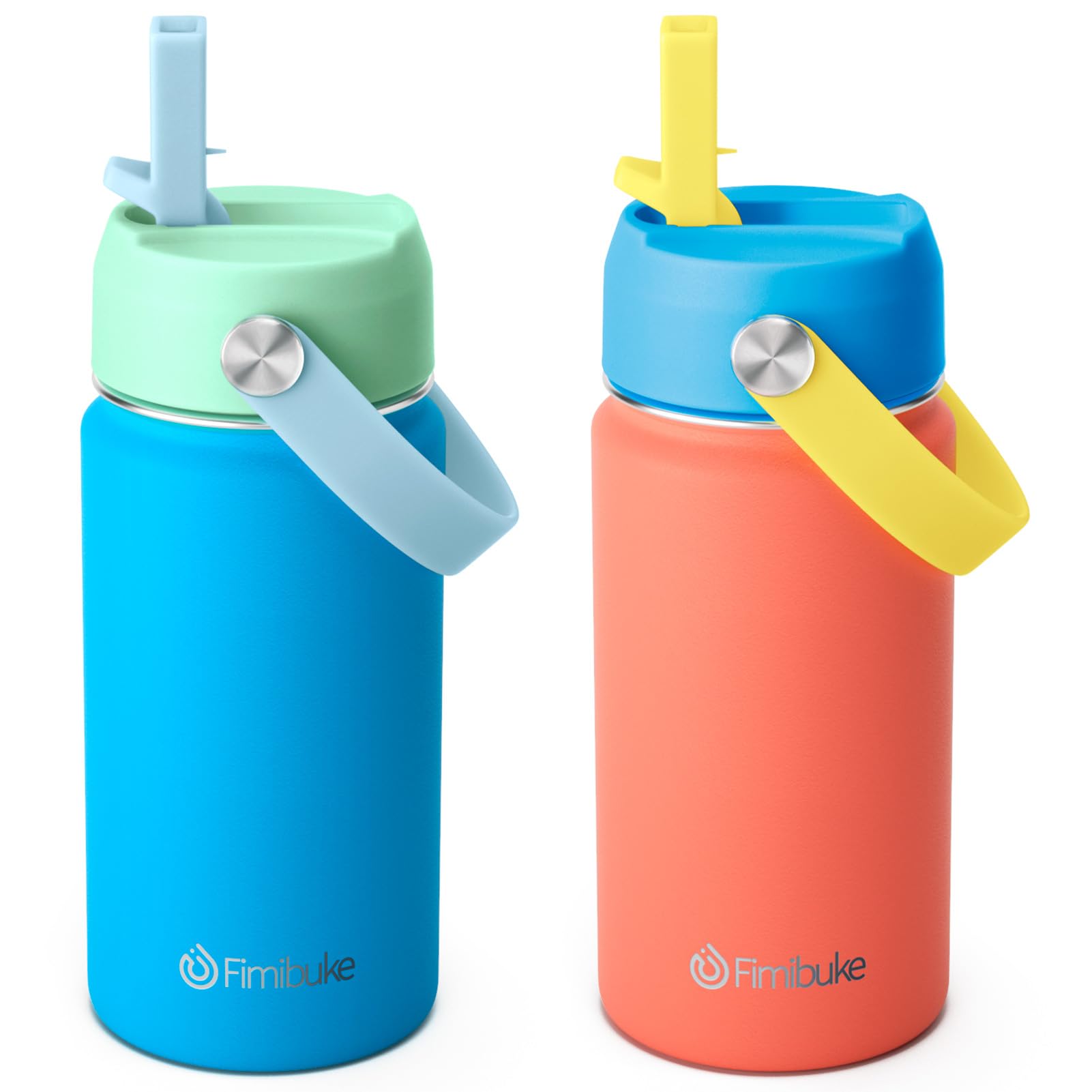Fimibuke Kids Insulated Water Bottle 14oz BPA FREE Double Wall Vacuum Tumbler 18 8 Stainless Steel Leak Proof
