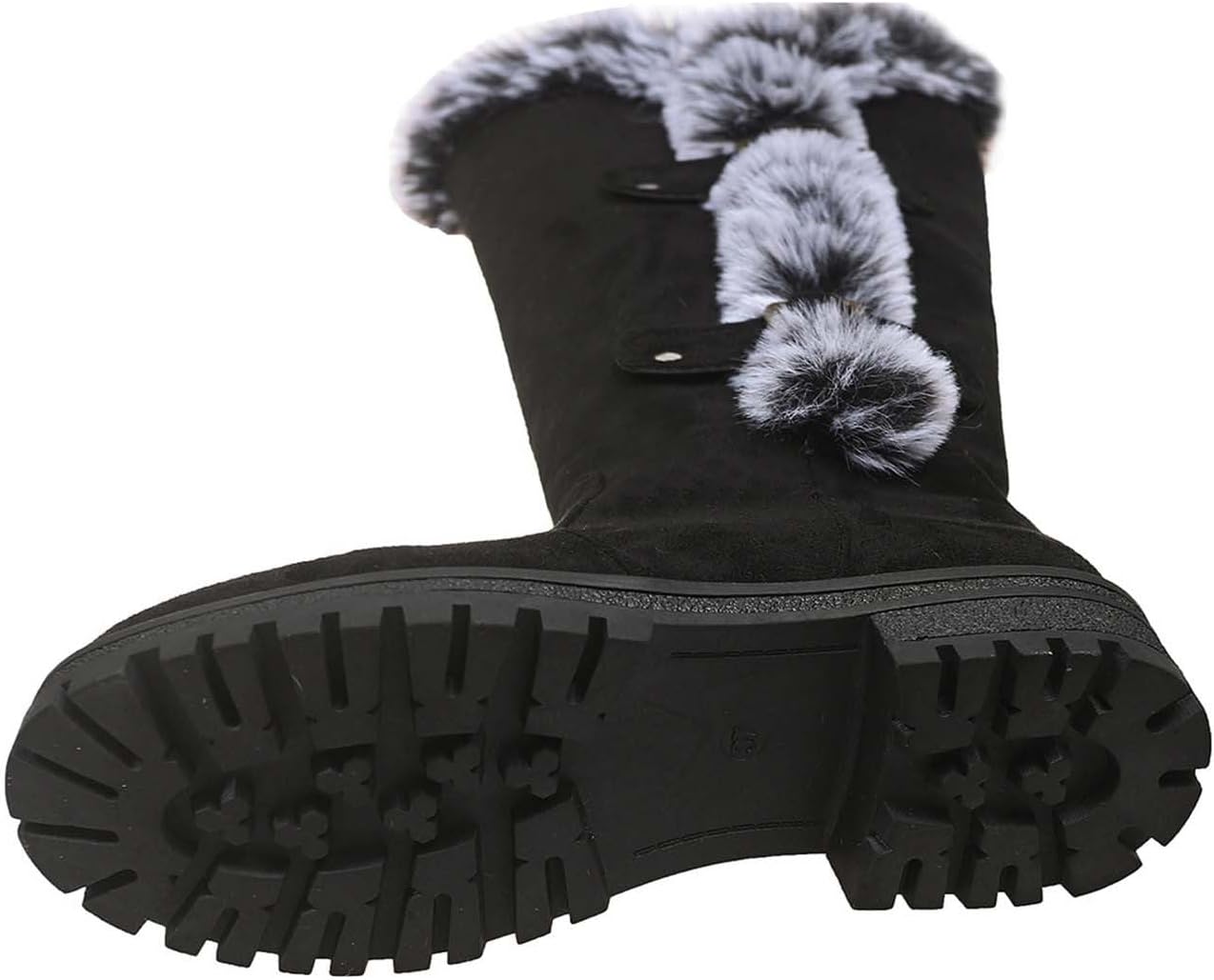 Women's Snow Boots Slip-on Plush Lined Winter Boots Mid-calf Boots