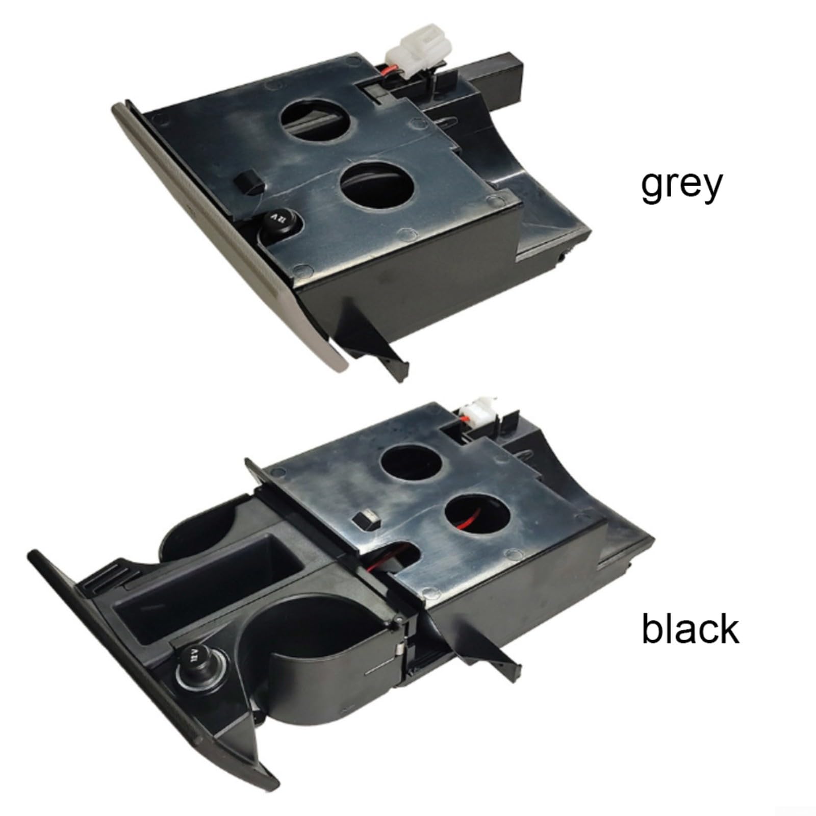 HpLive Portabevande consolle centrale in robusto ABS e metallo, adatto per Transporter T5 e per Multivan 2009-2015, guida a destra, nero/grigio, OEM 7H285860130T (grigio)