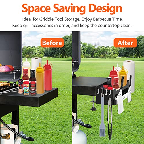 Griddle-Caddy-for-Blackstone-2836-GriddlesPrep-Cart-Grill-Accessories-Space-Saving-for-Blackstone-BBQ-Accessories-Storage-Box-with-Magnetic-Tool-Holder-Paper-Towel-Holder