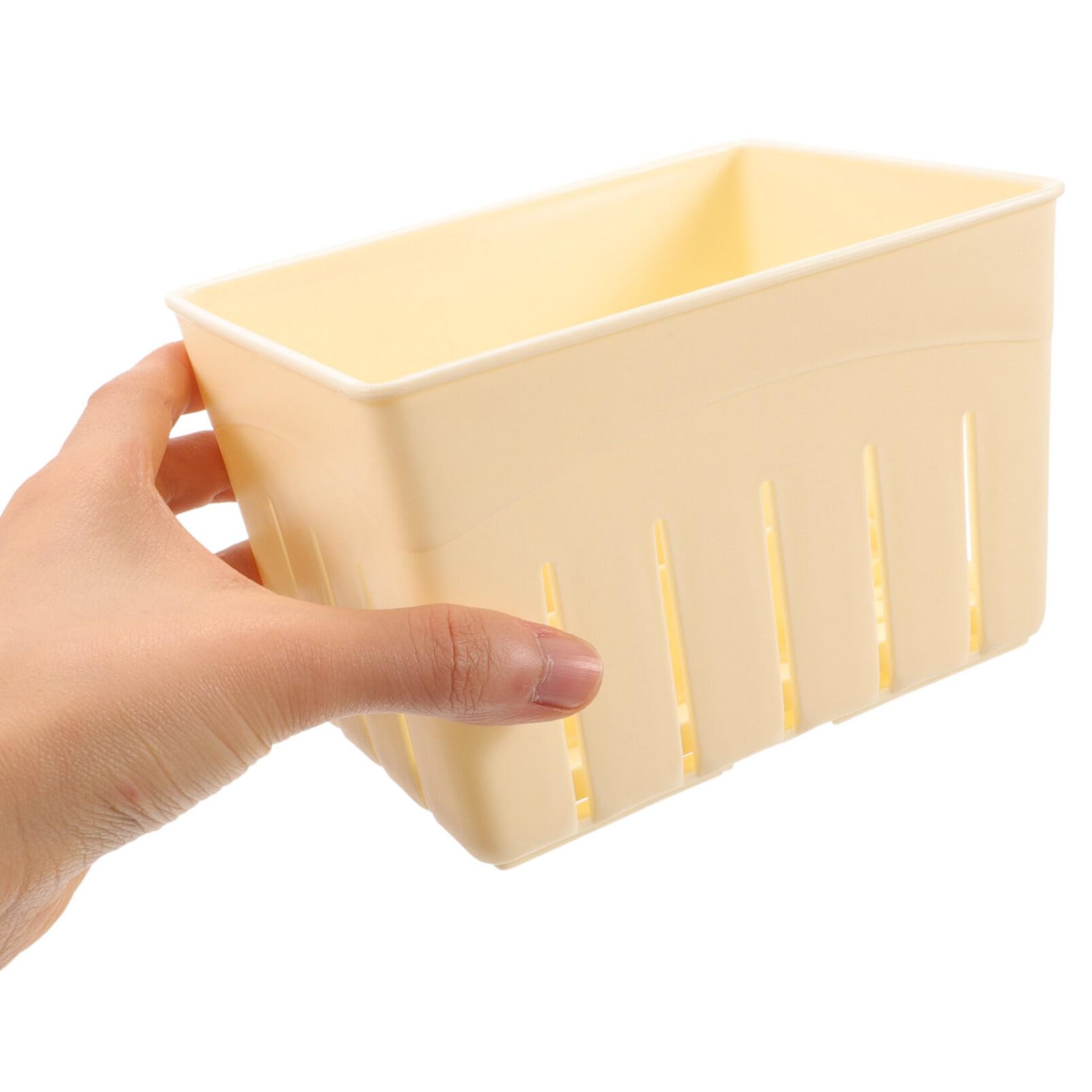Yardwe Presse à Fromage en Plastique Pratique avec Couvercle Lot de 3 Outil de Pressage Facile à Utiliser pour Préparation Maison de Tofu et Fromage