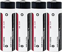 Vista 1 de Paquete de 4 baterías de litio ER14505 de 3.6 V tamaño AA de 2700 mAh batería de cloruro de tionilo (no recargable)..