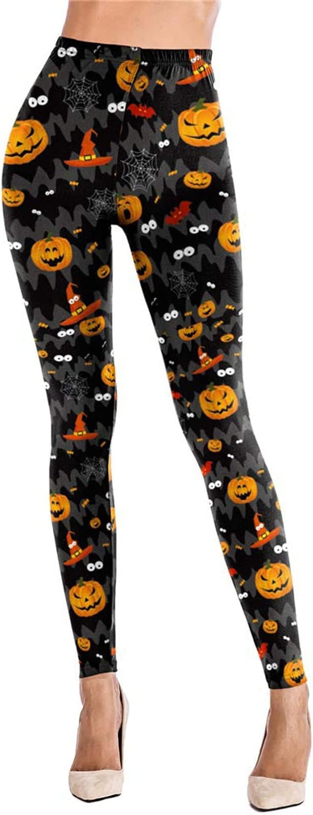 GenericWomen's Halloween Print High Waist Leggings Pants Leggings Leggings Digital Printed Ankle Elastic Tights Legging