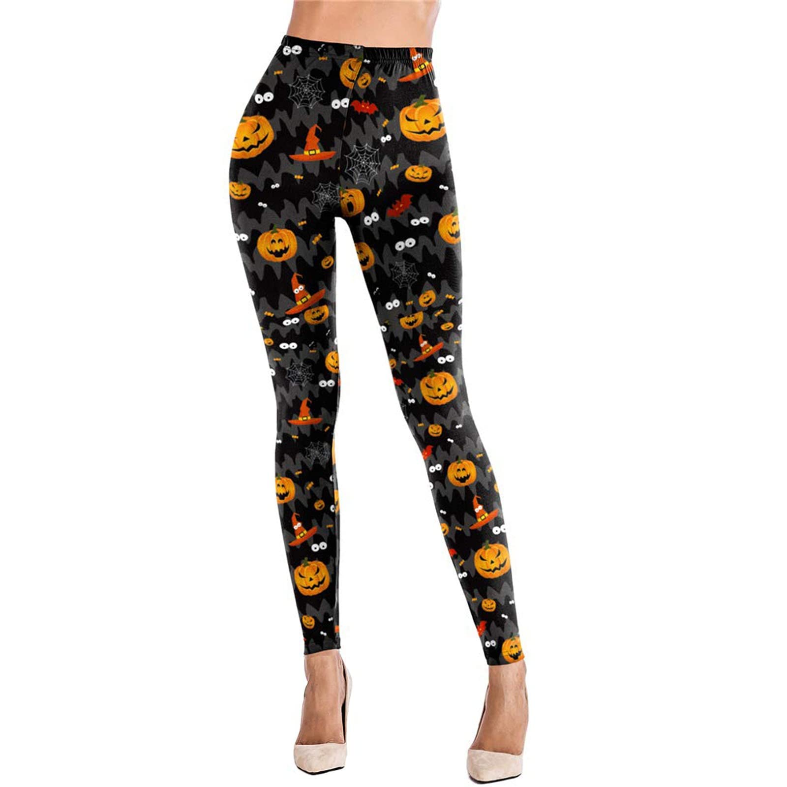 GenericWomen's Halloween Print High Waist Leggings Pants Leggings Leggings Digital Printed Ankle Elastic Tights Legging