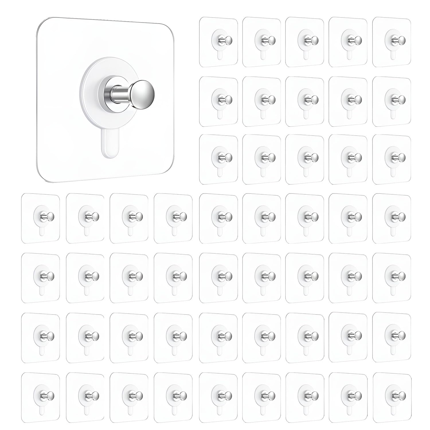 DALUCI Self Adhesive Wall Hooks 50 Pcs – Heavy Duty Nail-Free Hooks for Wall Heavy Items | Photo Frame Hooks Without Drilling | Strong Sticky Hook for Frames, Clocks & Keys (Photo Frame Hook, 50)