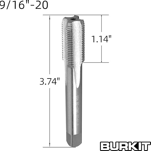 Miniatura 2 de Burkit 916"-20 Grifo izquierdo y derecho para reparación de manivela de bicicleta, kit de reparación de roscas de pedal de bicicleta HSS de 916x20