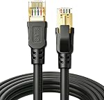 DDMALL CAT 8 Ethernet Cable 1.5ft, 3ft 6ft 10ft 15ft 20ft 25ft 30ft 40ft 50ft 65ft 100ft High Speed, Shielded in Wall, Internet Cord with RJ45 Connector, Weatherproof, Indoor&Outdoor (1.5ft White)