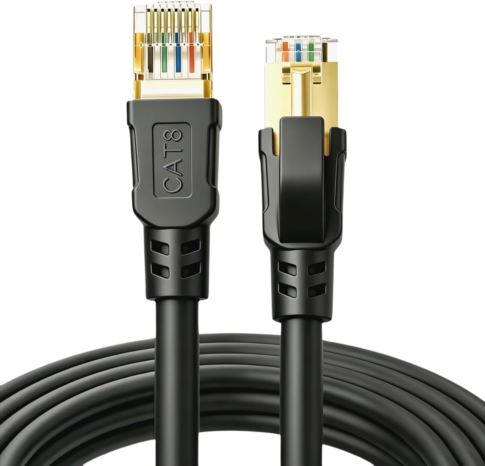 DDMALL CAT 8 Ethernet Cable 5m, High Speed 40Gbps 2000MHz Internet Cable, Gigabit Network LAN FFTP CAT 8 Cable Patch Cord with Gold Plated RJ45 Connector for PS5, PS4, Switch, Router, Modem (5m Black)