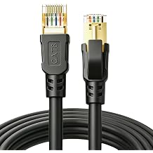DDMALL CAT8 Ethernet Cable 5 m, High Speed 40 Gbps 2000 MHz Internet Network LAN Cables with Gold Plated RJ45 Connector for Router, Modem, PC, Switches, Hub, Laptop, Gaming Black, 5 Metres