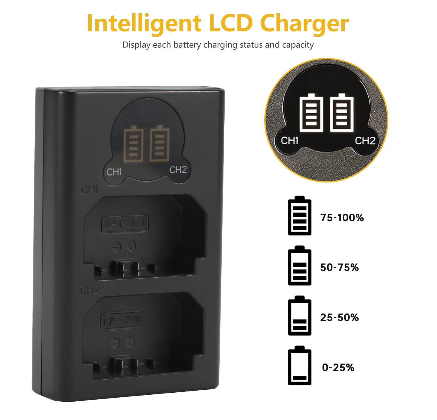 DSTE NP-FZ100 - Batteria agli ioni di litio (2 pezzi) e micro USB, compatibile con fotocamere