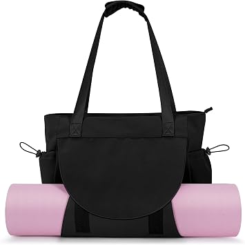 Yoga Mat Bag with Wet Pocket, 2-in-1 Yoga Mat Carrier & Everyday Tote Bag for Women Men, Large Gym Bag for Pilates Mat, Workout, Travel, Office, Lightweight Shoulder Bag