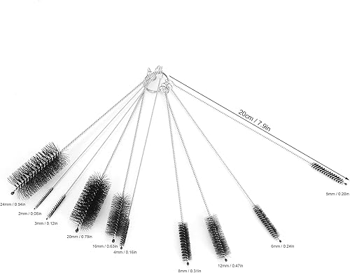 Miniatura 5 de BREWIX 8 Inch Nylon Tube Brush Set, Bottle Cleaning Brushes Cleaner for Glasses, Drinking Straws, Keyboards, Jewelry Cleaning, Set of 10 Brushes