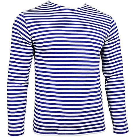 Camiseta Telnyashka paracaidista ruso manga larga rayas azules Cover