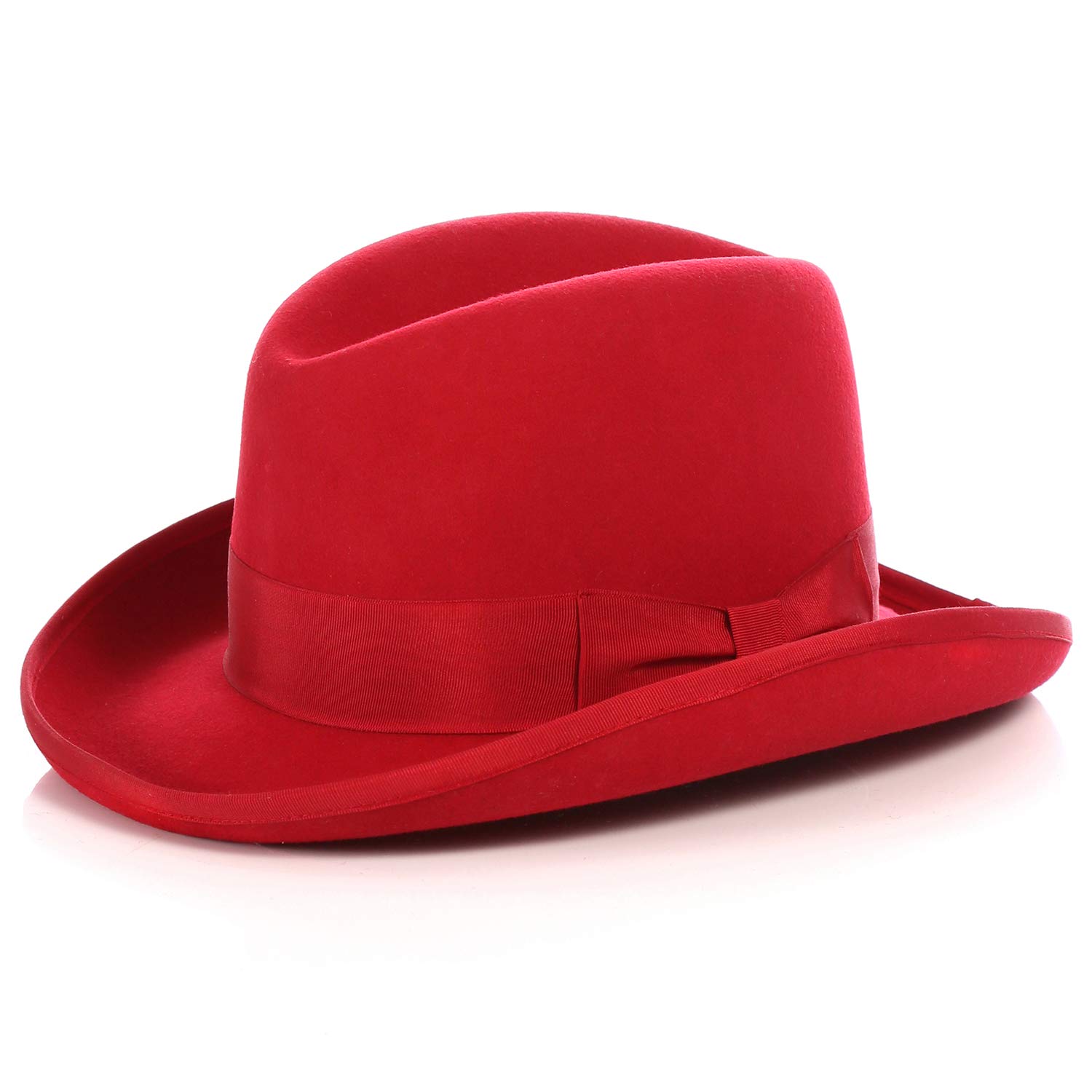Ferrecci L Red Godfather Hat | Fedora Hats for Men | Homburg Hat | Men's Homburg