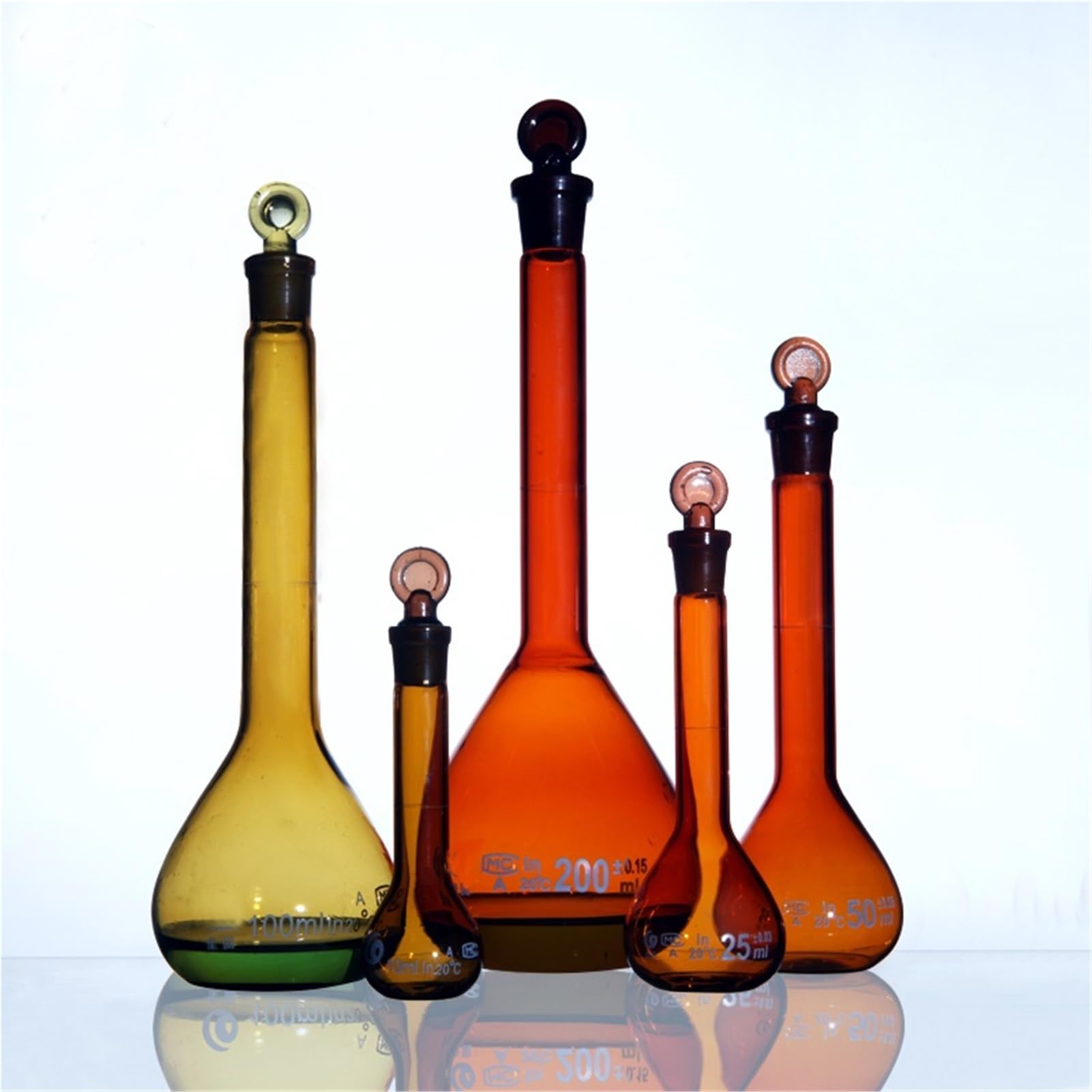 Borosilikat-Messkolben, 2 Teile/Paket Transparent/Braun Glas Messkolben Messung Pyknowmeter Labor Ausrüstung(Brown 250mL 2 Pieces)