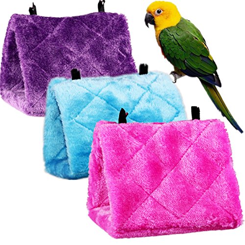 image for Uheng Pet Bird Nest House Parrot Bed, Plush Happy Hut Hammock Hanging 