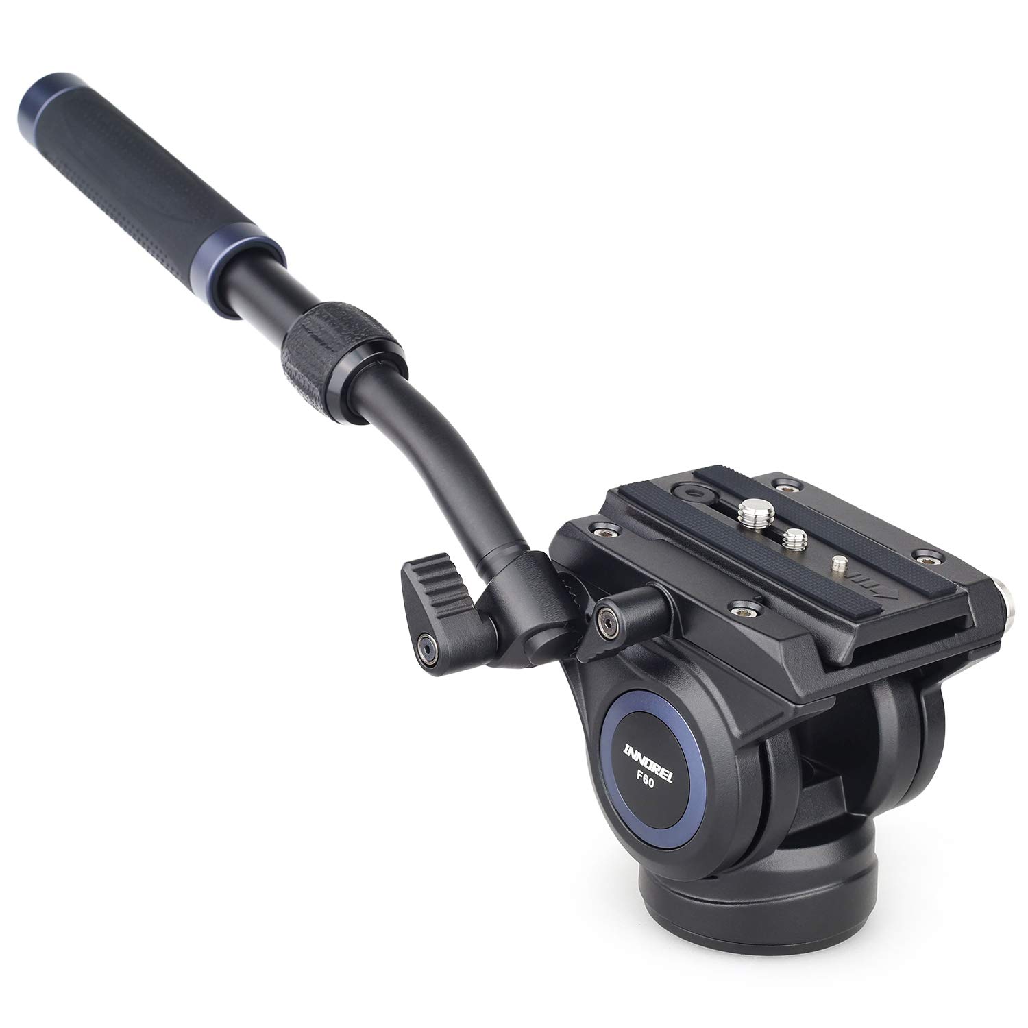 Innorel Video Camera Tripod Fluid Head- F60,Professional Drag Pan Panoramic Fluid Head With 1 4″ And 3 8″ Screws Sliding Plate For Dslr Cameras,Camcorders, Telescope，Monopod,Max Load 22Lbs