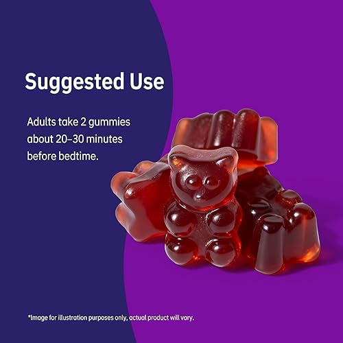 Miniatura 6 de Gomitas de melatonina con manzanilla (5 mg, 60 unidades)  Veganas, sin OMG, sin gluten, apoya el ciclo de sueño saludable y noches relajantes, sabor