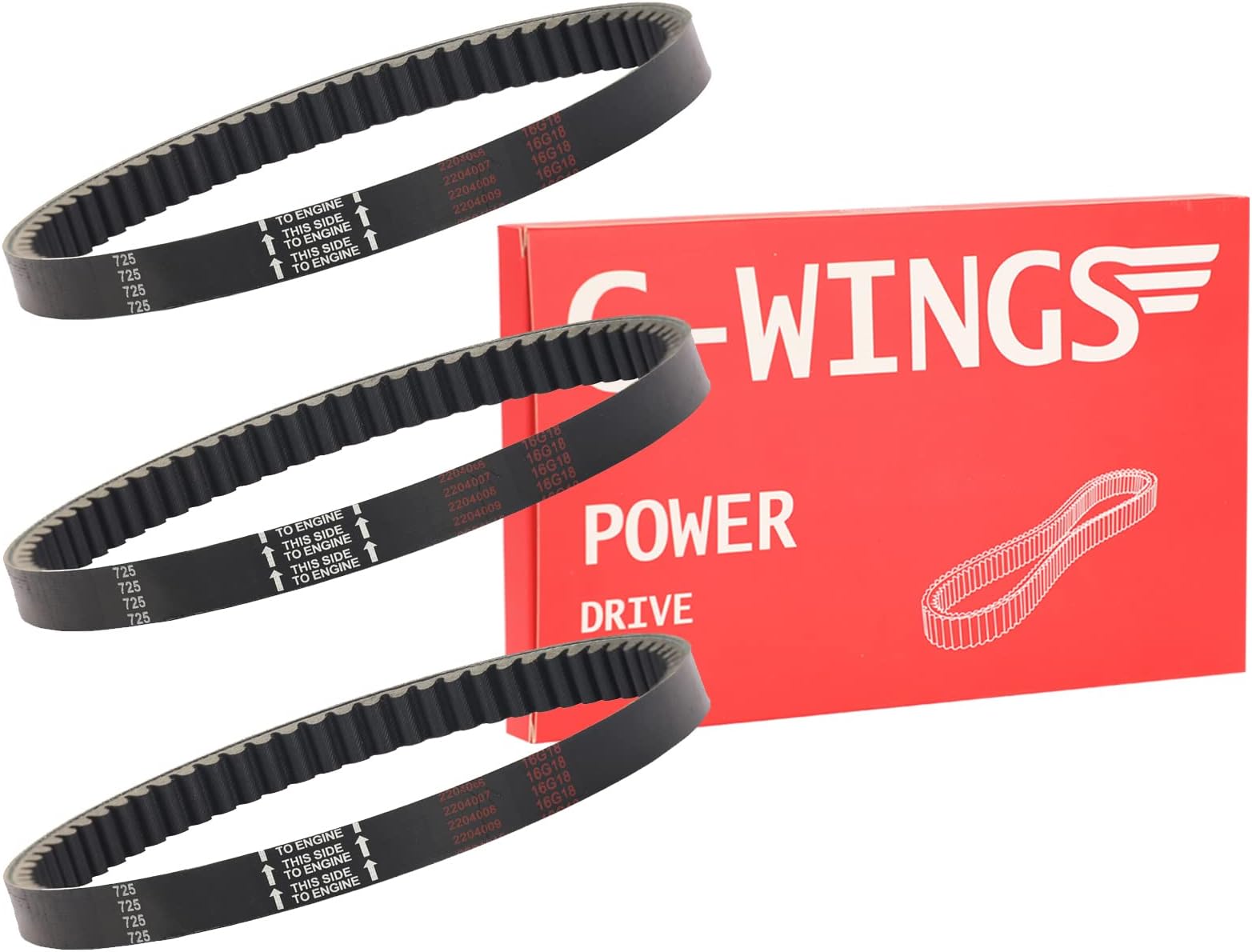 BLACKHORSERACING 3Pcs Go Kart Drive Belt 725, Drive Belt