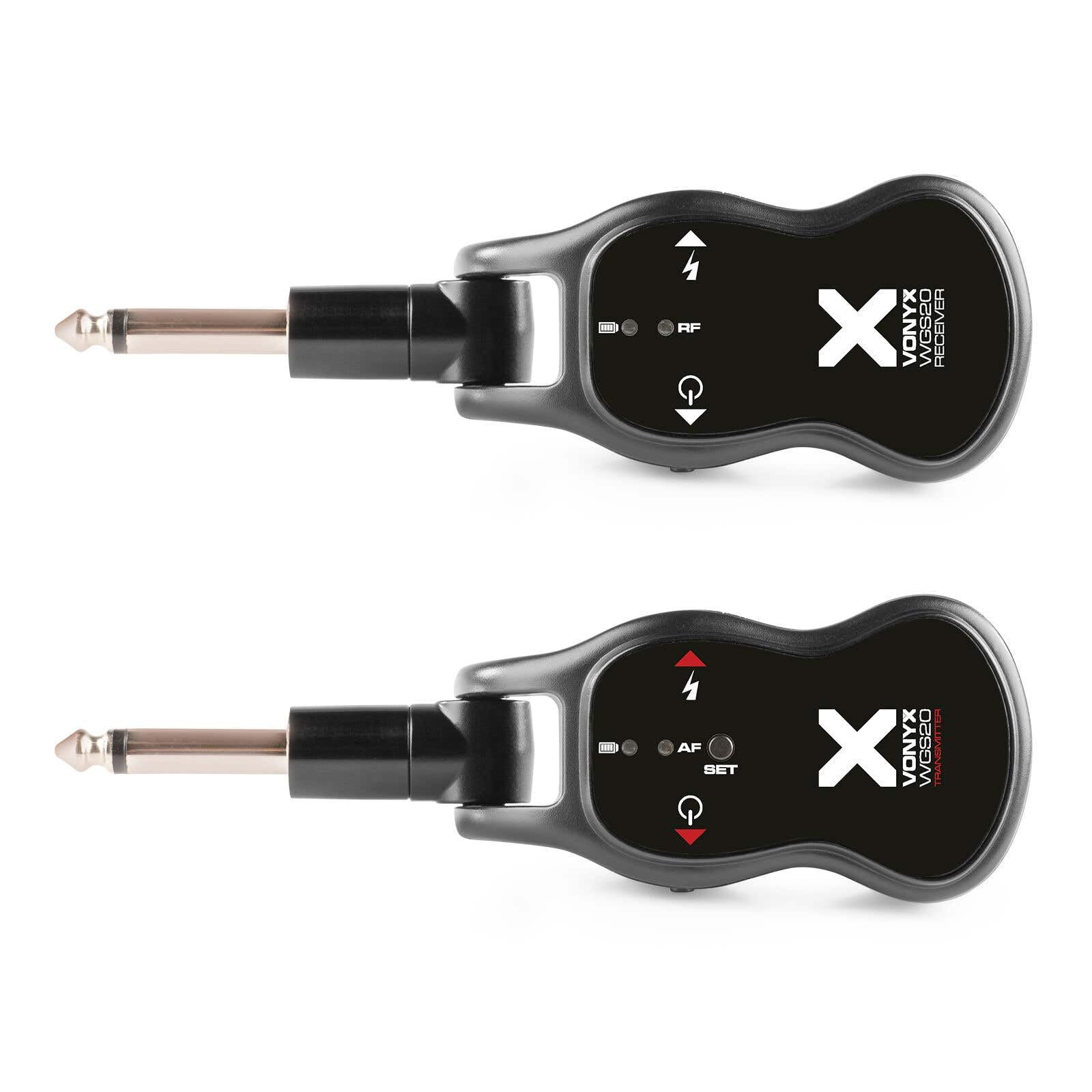 MAX GigKit + Vonyx WGS20 - Set guitarra eléctrica 4/4 con sistema inalámbrico, color petróleo, amplificador 40W, sistema UHF 10 canales, batería recargable y accesorios completos para principiantes
