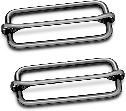 Miniatura 24 de CooBigo Paquete de 25 hebillas deslizantes ajustables de metal de 1 pulgada, ajustador rectangular Tri-Glide, deslizador de correa de tirantes