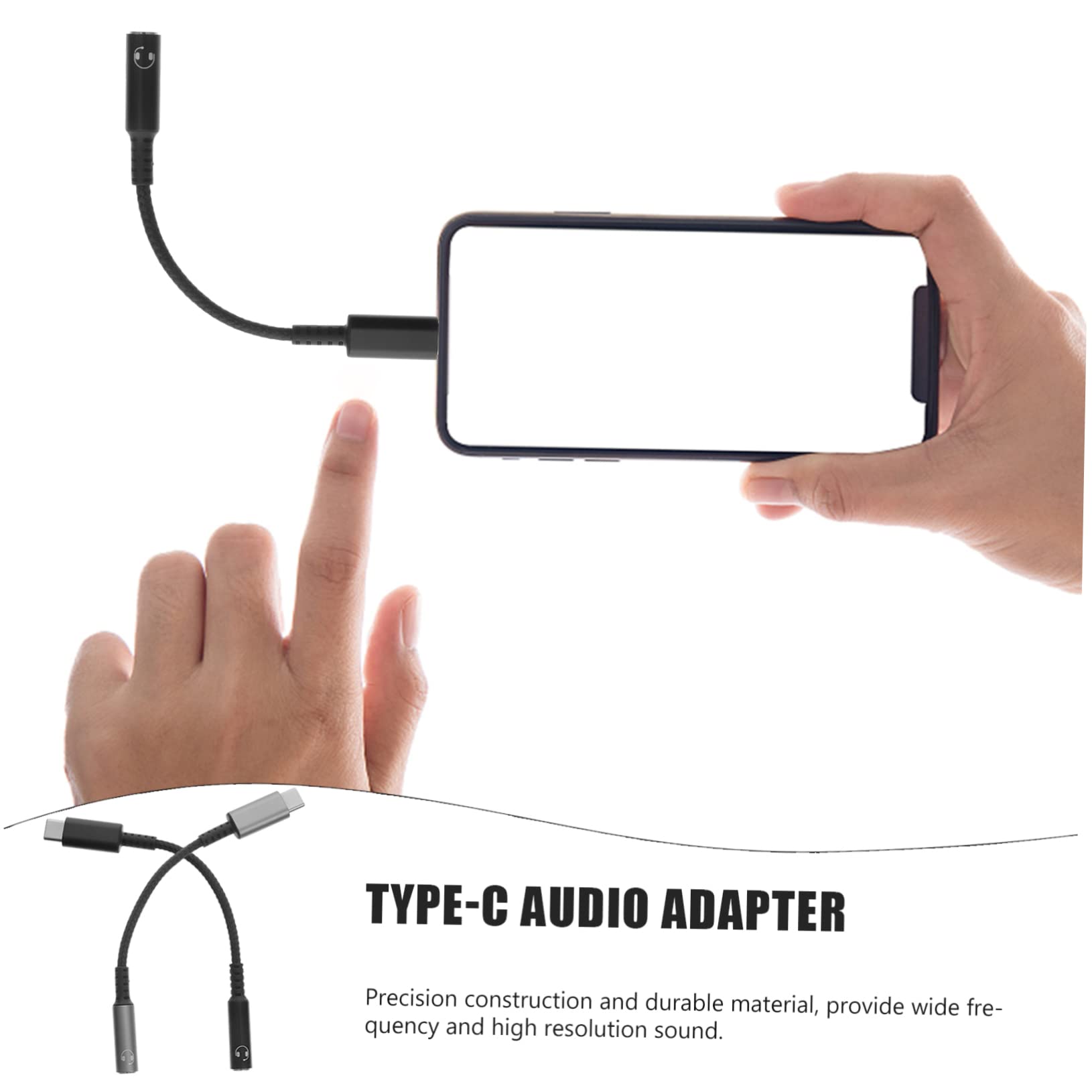 DOITOOL 6stücke Type-c Zu Audioadapter Kabel Für Kopfhörer Praktischer Für Handy Und Tablet Unterstützt Sprachsteuerung Und Musikwiedergabe Schwarz