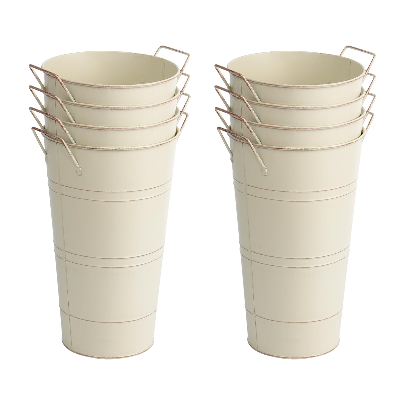 Notakia 12 Inch Large Galvanized Metal Vases Farmhouse French Flower Bucket Vases for Cut Flowers for Home Decor and Wedding Table Centerpiece