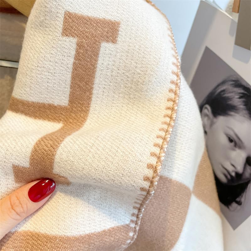 SYLALE Scarf For Women 1 Piece Of Women'S Autumn Winter Tassel Scarf Imitation Cashmere Brushed Long Shawl H Letter Warm Neck4