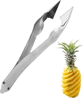 Pineapple Peeler: Pineapple Core Cutter, Pineapple Peeler, Pineapple Eye Cutter | Strawberry Stem Remover, Stainless Steel Pineapple Clip for Eye Removal, 13 x 2.5 x 3 cm | Jordgubbsstamborttagare, ananasklämma i rostfritt stål för ögonborttagning, 13 x 2,5 x 3 cm