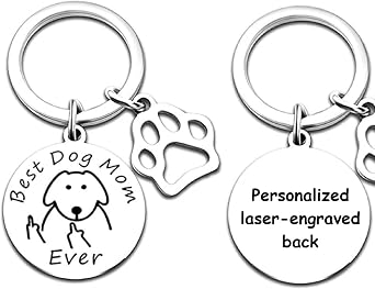 Personalized Best Cat/Dog Mom Ever Key Chain - pet keychain, dog key chain, dog lover gifts, pet owner keychain