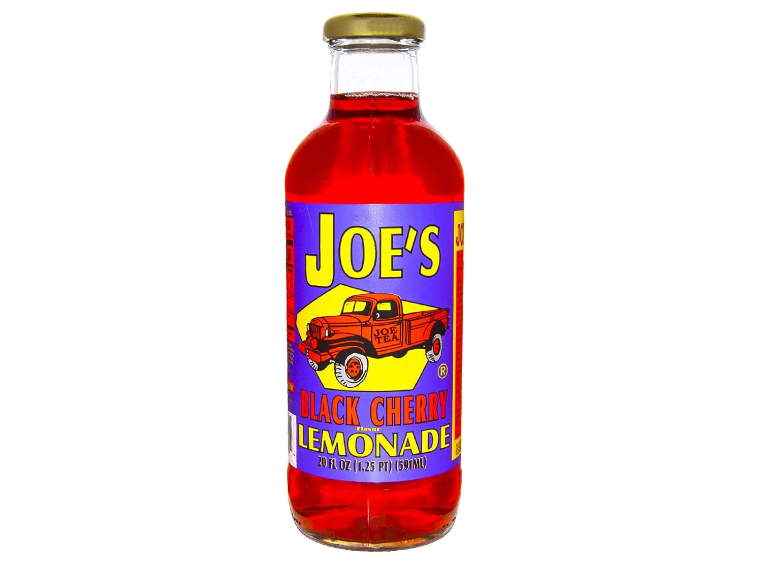 Joe Tea Black Cherry Lemonade, Case Pack of Twelve 20 fl oz Glass Bottles