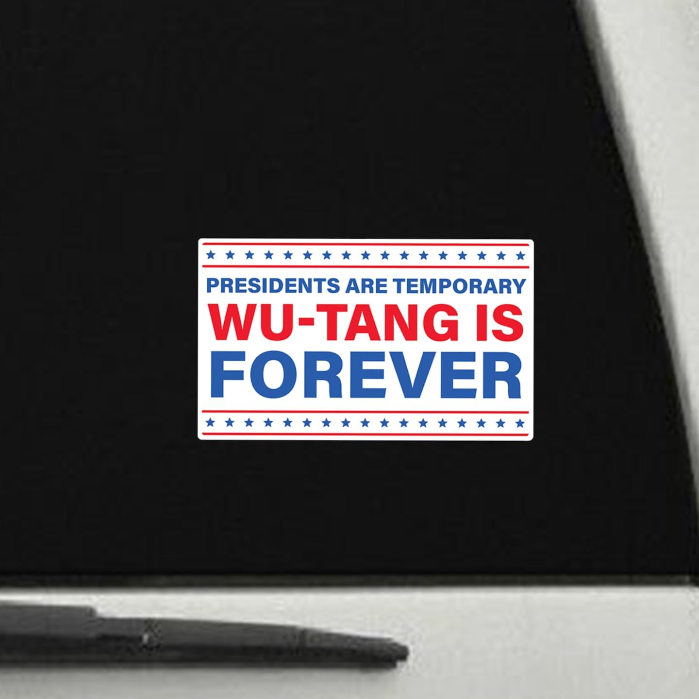 Presidents are Temporary Wu-Tang is Forever Sticker Decal – Vinyl 5" x 3" – Funny Rap Music Quote Sticker for Laptops, Water Bottles, Cars, Bumpers, and More