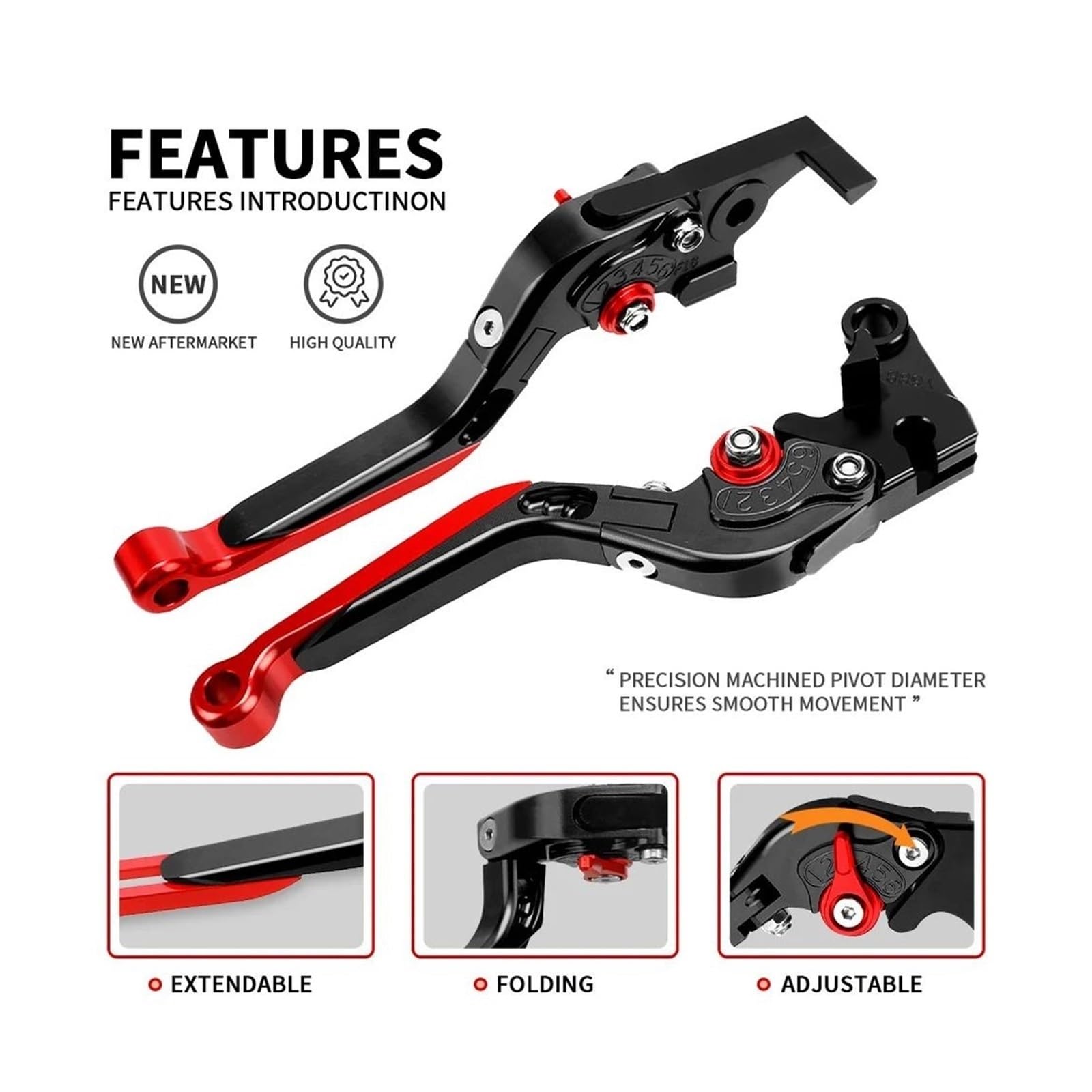 Per CFMOTO 450SS 450 SS 2024 2025 2026 Moto Regolabile Freno Leve Di Frizione Maniglia Pieghevole Leva(DESIGN F)