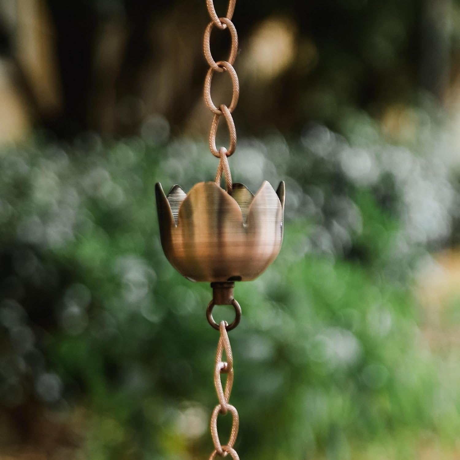 70" Rain Chains,Metal Decorative Lotus Rain Chain Bell,Rain Chains for Gutters,Rain Gutter Chains for House Eaves,Garden & Home