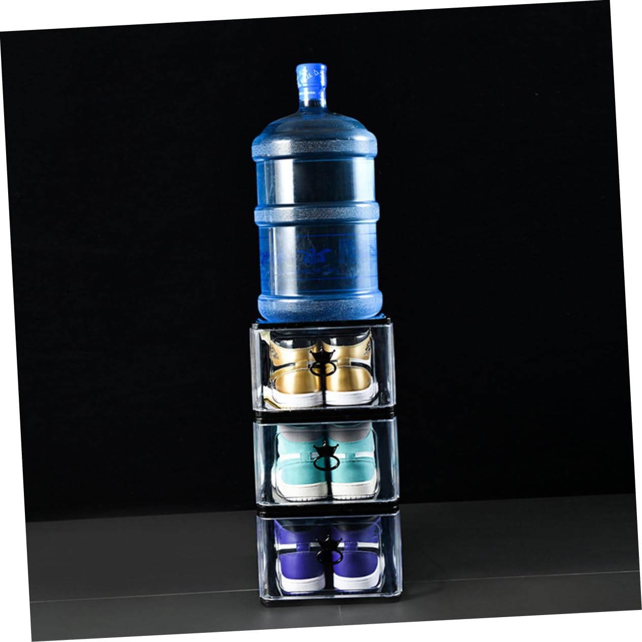 Zerodeko 5pcs Stackable Detachable Shoes Storage Boxes Organizer for Home Bedroom Small Grey for Sneakers Accessories