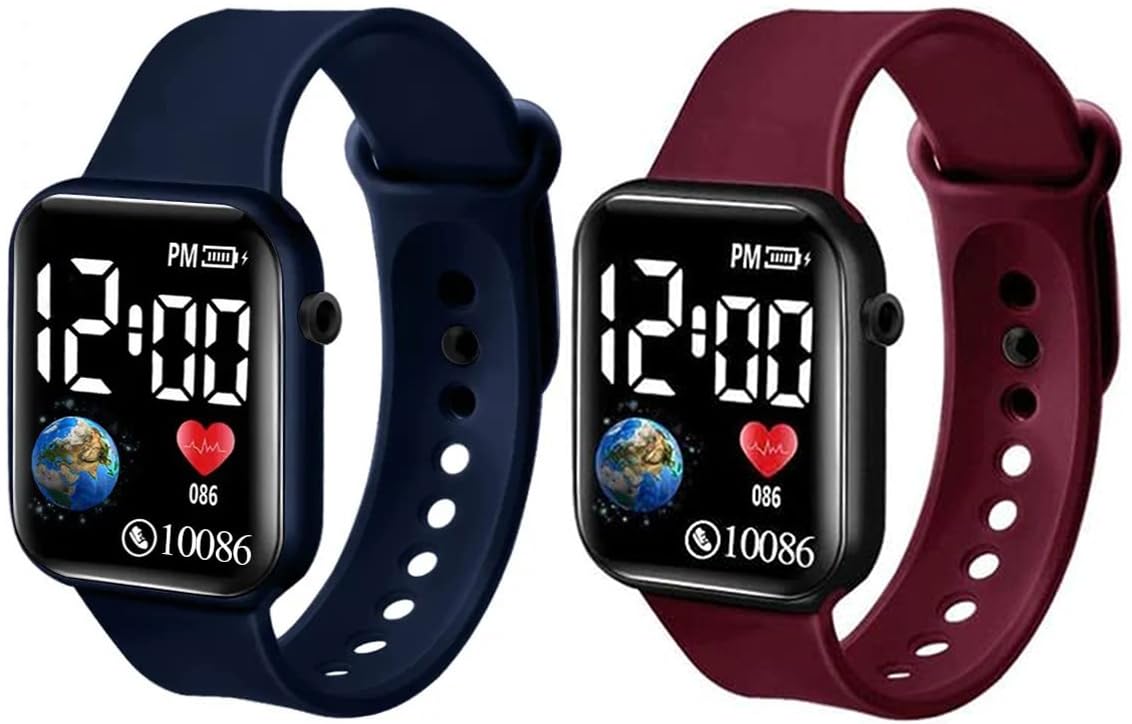 ALNA-TURA Fashionable Children Digital Watches Waterproof Sports Square Electronic Gift- (Blue/Brown, Pack-of 2) Digital Watch for Kids, Watch for Birthday, Festival,Diwali Gifts for Kids,Return (B0CJCK7LZQ) Amazon Price History, Amazon Price Tracker
